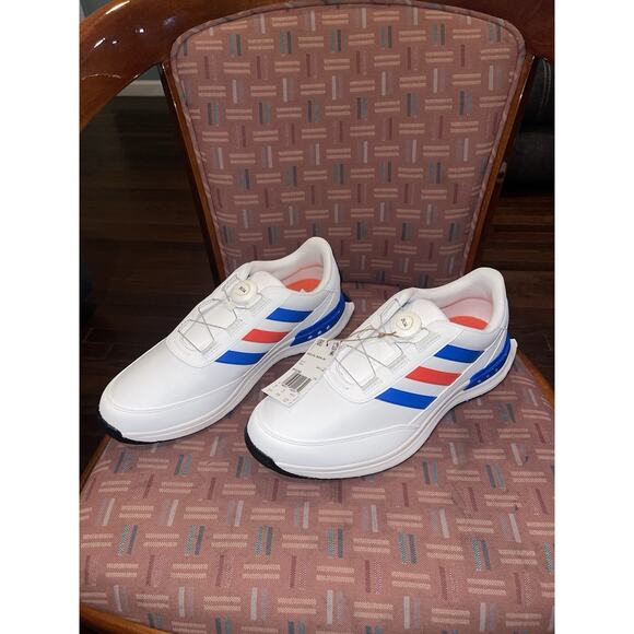 New Men’s Sz 12 Adidas S2G Boa 24 Wide Spikeless Golf Shoes White Black IF0290 - Picture 2 of 7